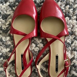 Zara Basic Red Flats Shoes